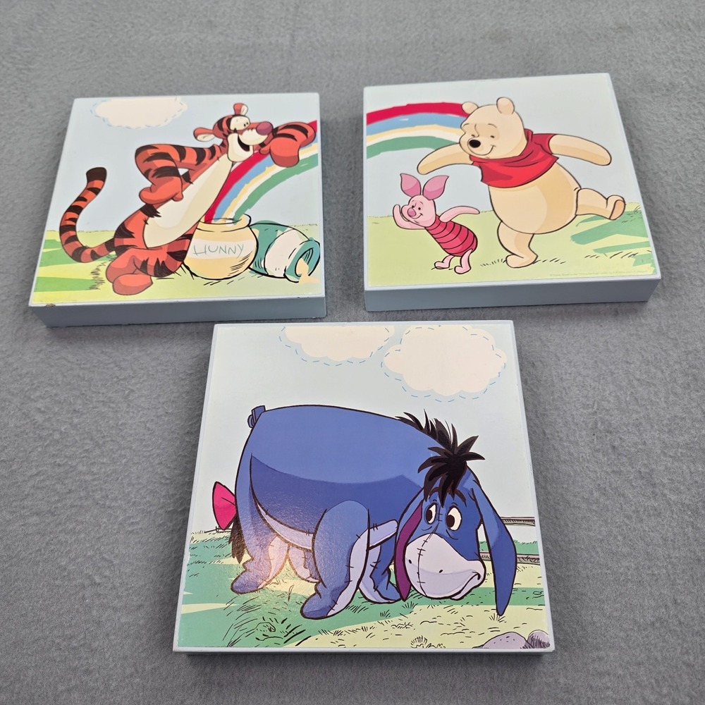 Disney Winnie The Pooh Tigger Eeyore Canvas Wall Art Set 3pc For Kids Room Decor